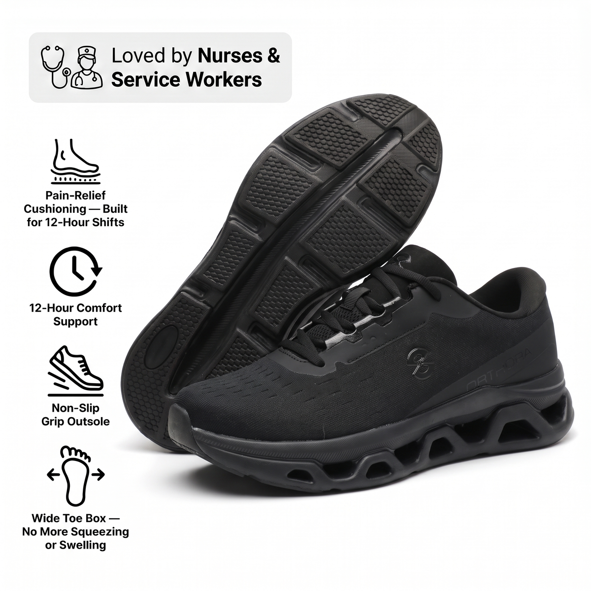 Ora™ Fly — 12-Hour Shift Shoes for All-Day Foot, Knee & Back Pain Relief