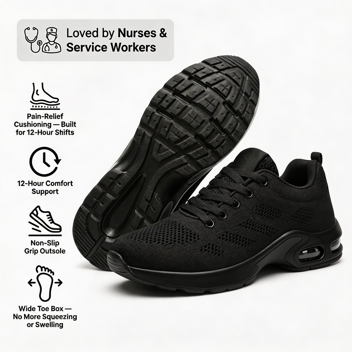 Ora™ Pro — 12-Hour Shift Shoes for All-Day Foot, Knee & Back Pain Relief