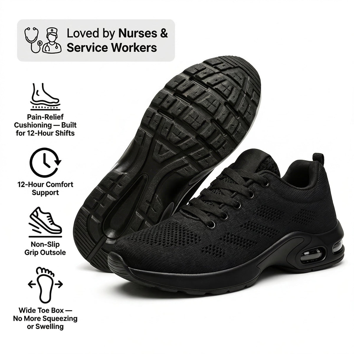Ora™ Pro – 12-Hour Shift Shoes for All-Day Foot, Knee & Back Pain Relief (BOGO)