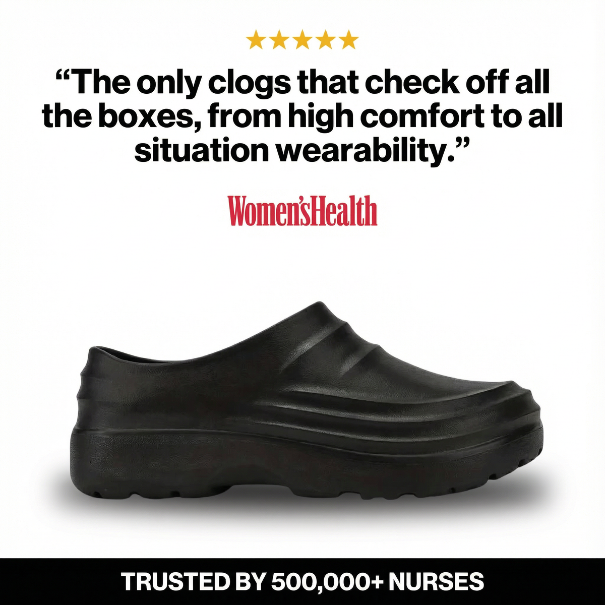 NursePro™ 12-Hour Shift Clogs – Built-In Arch Support for Plantar Fasciitis, Wide Toe Box, Non-Slip