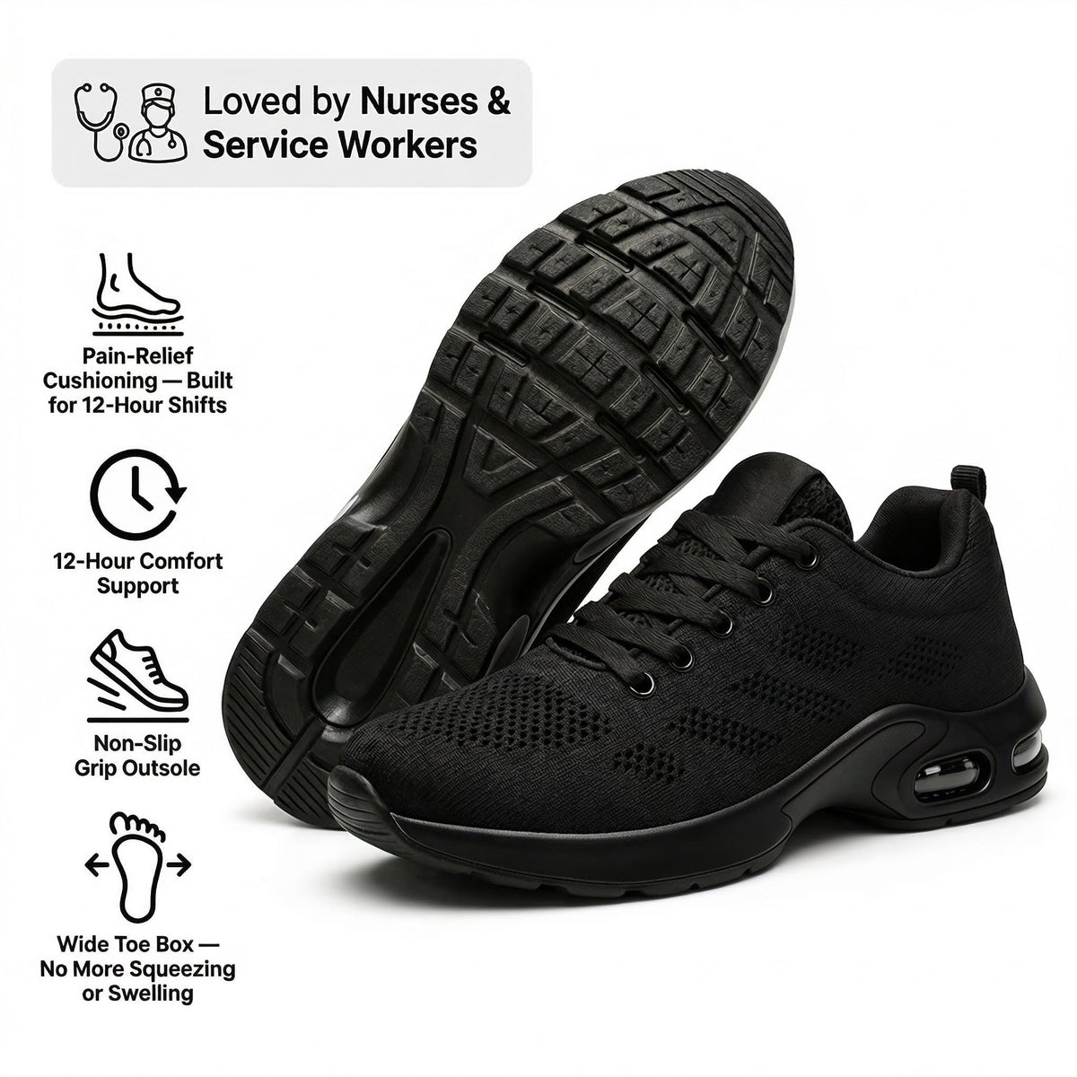 Ora™ Pro — 12-Hour Shift Shoes for All-Day Foot, Knee & Back Pain Relief
